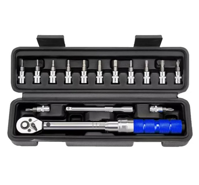 Ключ динамометрический 1/4" 2-24 Nm с битами и удлинителем 114196TK1